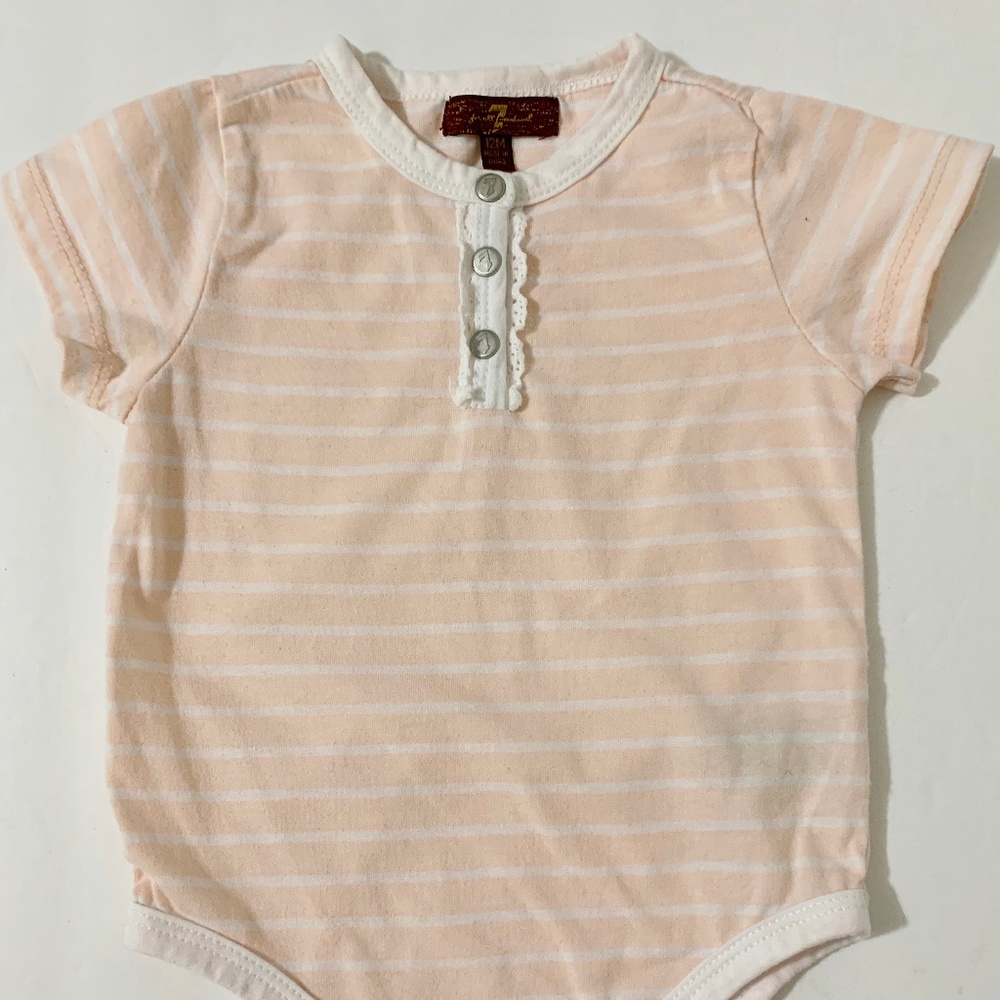 Baby Girl 7 For All Mankind Onesie  12 M